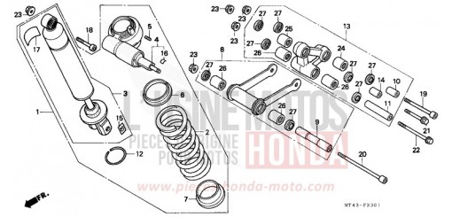 REAR CUSHION (VFR750FN/FP) VFR750FN de 1992